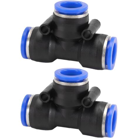 Connecteur pneumatique 2PCS coude/droit/type Y/T-Type/Réducteur de tube d'air pour la connexion rapide tuyauterie d'air, outils pneumatiques (réduction du raccord 10 mm à 8 mm) - T-Type Fitting 12mm