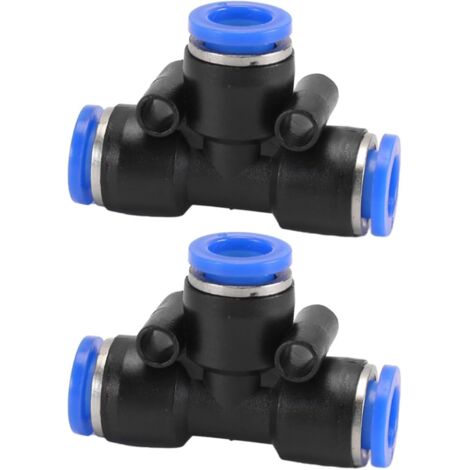 Connecteur pneumatique 2PCS coude/droit/type Y/T-Type/Réducteur de tube d'air pour la connexion rapide tuyauterie d'air, outils pneumatiques (réduction du raccord 10 mm à 8 mm) - T-Type Fitting 8mm