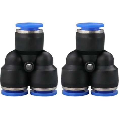 Connecteur pneumatique 2PCS coude/droit/type Y/T-Type/Réducteur de tube d'air pour la connexion rapide tuyauterie d'air, outils pneumatiques (réduction du raccord 10 mm à 8 mm) - Y-Type Fitting 8mm