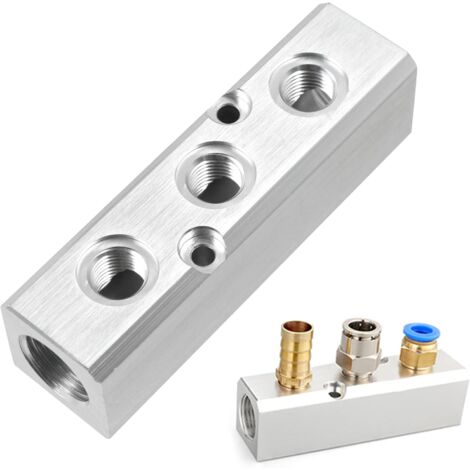 Connecteur Pneumatique Collecteu Raccord Distributeur - 3 Canaux 5 Ports Adaptateur Pneumat 1/2 1/4 Interface Rapides Air Comprimé Accessoires Compresseur Tuyau Coupleur D'air Filetage