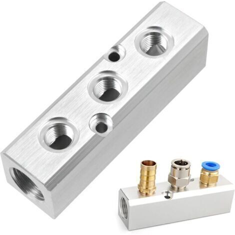 Connecteur Pneumatique Collecteu Raccord Distributeur - 3 Canaux 5 Ports Adaptateur Pneumat 1/2 1/4 Interface Rapides Air Comprimé Accessoires Compresseur Tuyau Coupleur D'air Filetage