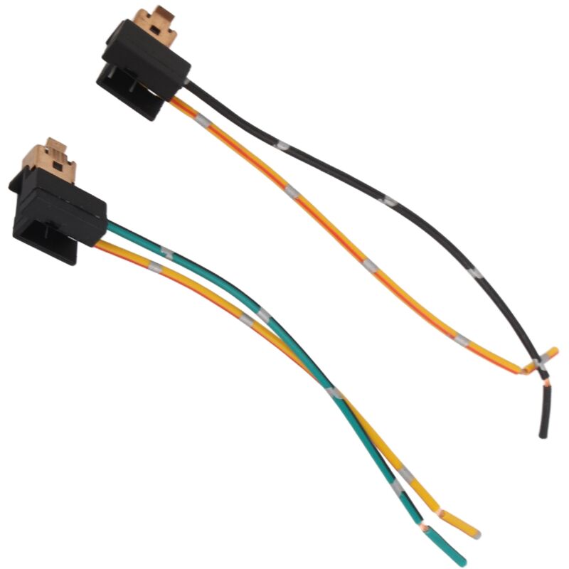 Connecteur pour lampe halogène, faisceau de câbles pour douille de phare, robuste, en plastique ABS et métal, lot de 2 pièces, haute efficacité pour