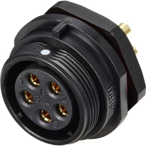 Connecteur pour montage en facade embase femelle 5 pôles 30 A 500 V/AC IP68 Weipu SP2112 / S 5
