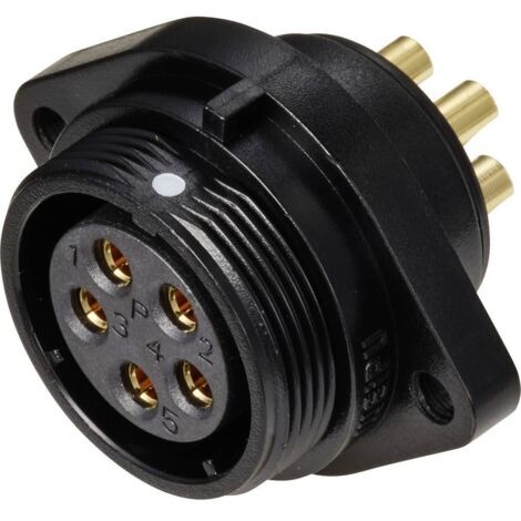 Connecteur pour montage en facade embase femelle 5 pôles 30 A 500 V/AC IP68 Weipu SP2113 / S 5