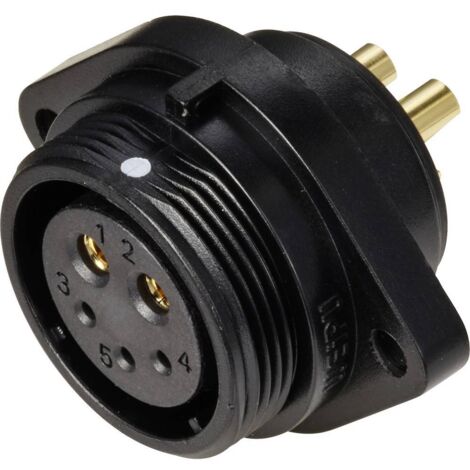 Connecteur pour montage en facade embase femelle 5B pôles 5/30 A 500 V/AC IP68 Weipu SP2113 / S 5B