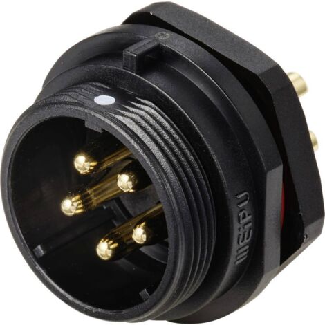 Connecteur pour montage en facade embase mâle 5 pôles 30 A 500 V/AC IP68 Weipu SP2112 / P5 D26560