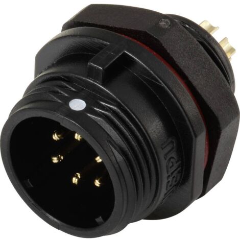 Connecteur pour montage en facade embase mâle 6 pôles 5 A 125 V/AC IP68 Weipu SP1312 / P 6 D28906