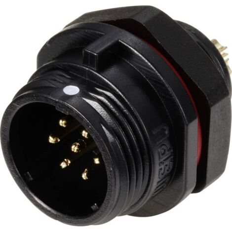 Connecteur pour montage en facade embase mâle 7 pôles 5 A 125 V/AC IP68 Weipu SP1312 / P 7