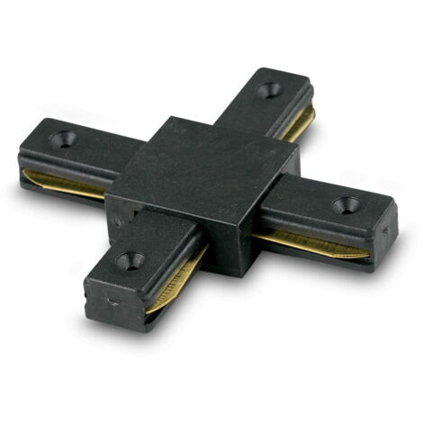 Connecteur pour rails d'éclairage CROSS BLACK MONOPHASÉ