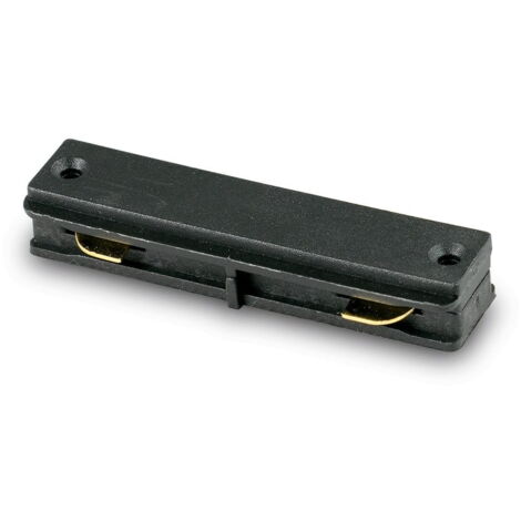Connecteur pour rails d'éclairage DROIT NOIR MONOPHASÉ