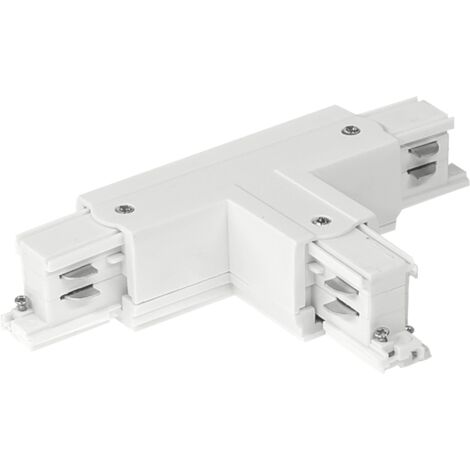 Connecteur pour rails d'éclairage T BLANC TRIPHASÉ