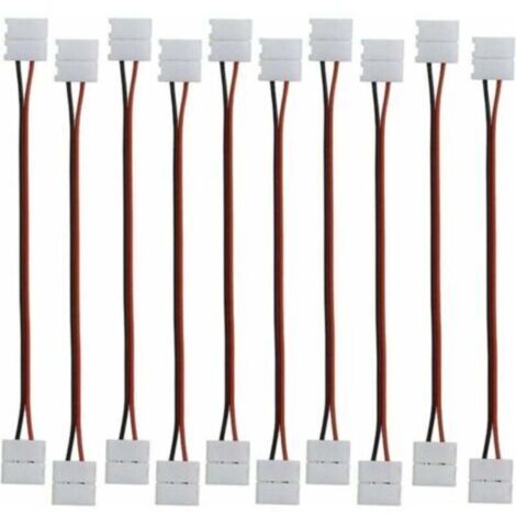 Connecteur pour ruban LED 2 broches, câble d'extension flexible, ruban LED flexible 2 broches, connecteur d'angle pour rubans LED monochromes SMD 5050 5630 de 10 mm de large et 17 cm de long - Versail