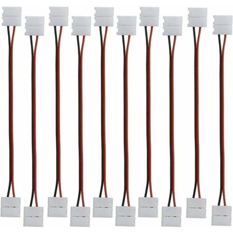 Connecteur pour ruban LED 2 broches, câble d'extension flexible, ruban LED flexible 2 broches, connecteur d'angle pour rubans LED monochromes SMD 5050 5630 de 10 mm de large et 17 cm de long - Versail