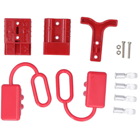 Connecteur Rapide Batterie 50A 12‑36V DC avec Poignée pour Treuil de Récupération Rouge