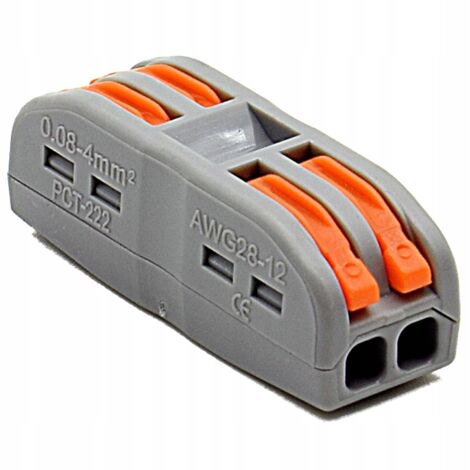 Connecteur rapide électrique pour câbles et fils traversant 2 x 0,08-4 mm²