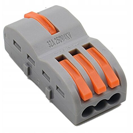 Connecteur rapide pour câbles, fils, répartiteur, bloc électrique 1x3 0,08-4 mm²