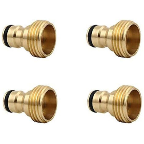 Connecteur rapide pour tuyau d'arrosage 4 pièces, buse de tuyau mâle en laiton de 3/4 pouces, adaptateur à connexion rapide