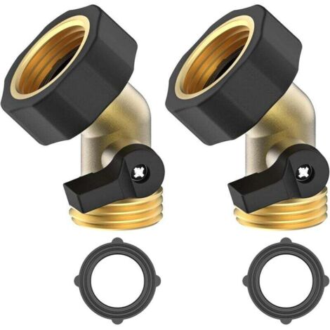 Connecteur Rapide pour Tuyau d'arrosage avec vanne d'arrêt, raccords à Connexion Rapide 3/4" avec vanne à Bille A
