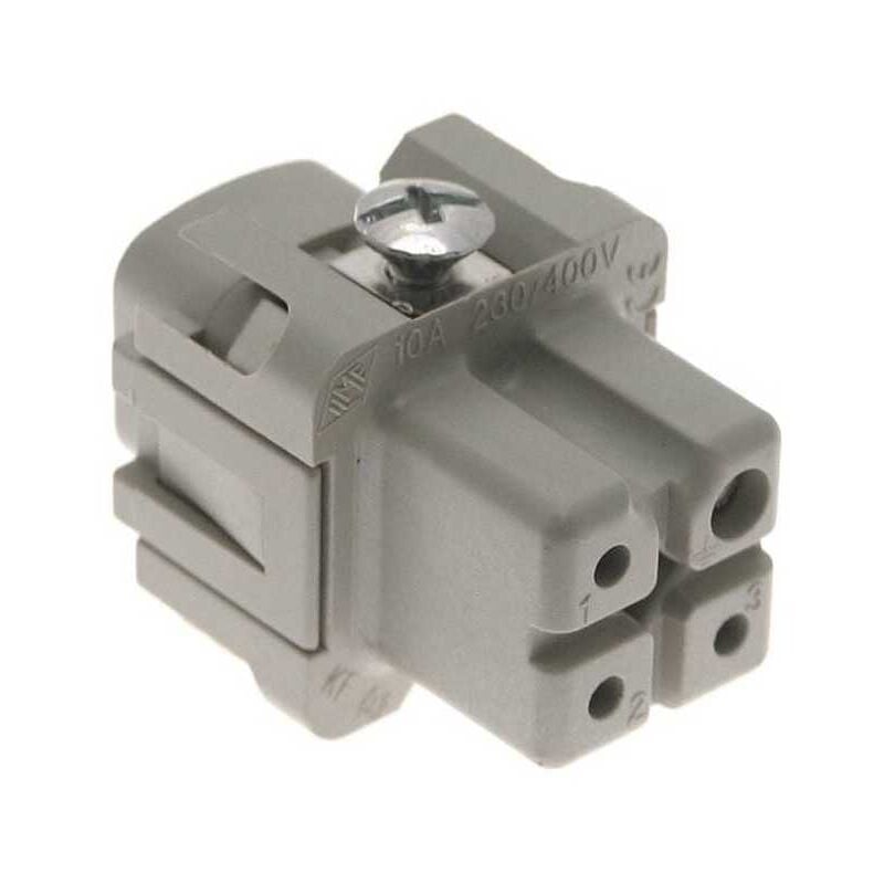 Wieland - Connecteur Rectangulaire Femelle 3 Voies + Mise à Terre 10A