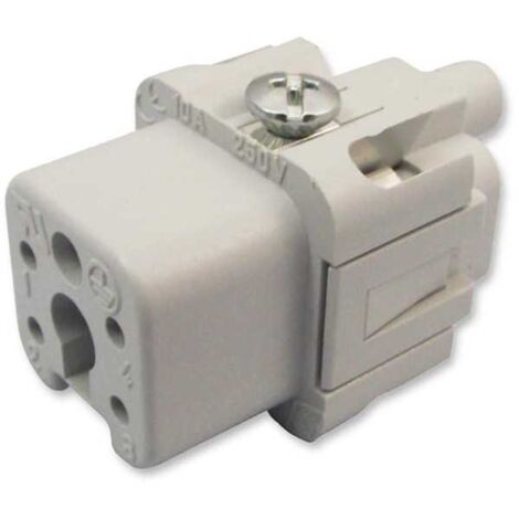 Connecteur Rectangulaire Femelle Insérer 4 Voies + Mise à Terre 10A