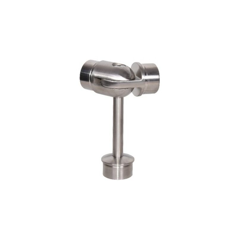 Deco Fer Forge - qualite francaise] - Connecteur d'angle réglable en t pour tube Ø42.4 - Hauteur 123,4mm (sans manchon) Epaisseur 2mm - inox 316