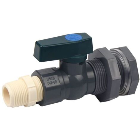 Connecteur Réservoirs d'eau en PVC Robinet Baril de pluie en PVC 3/4 Pouce avec Raccord de Cloison et Adaptateur de Tuyau