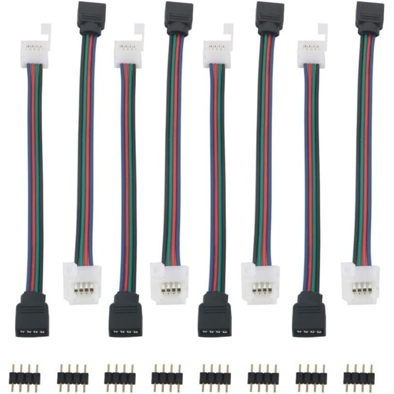 Connecteur RGB 4 Broches - Câble d'Extension LED Pour Bande 5050 10mm - Adaptateur Strip
