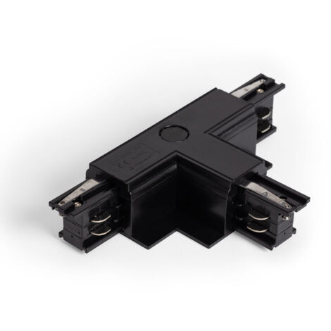 Connecteur “Right Side” Type T pour Rail Triphasé Borgia Encastré Aluminium Noir