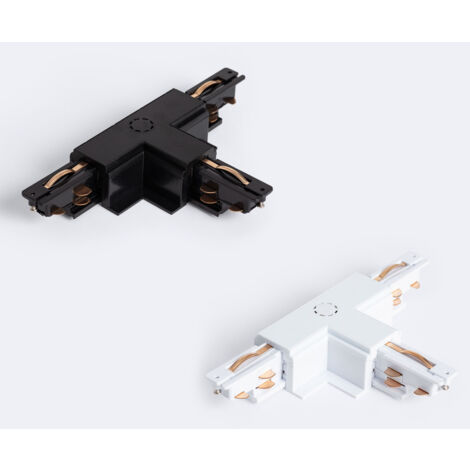 Connecteur 'Right Side' Type T pour Rail Triphasé DALI Track Encastré Aluminium Blanc