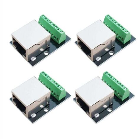 Connecteur RJ45 Blindé 4 Pièces 2.54mm Carte Dérivation Prise Ethernet Terminal Adaptateur Réseau
