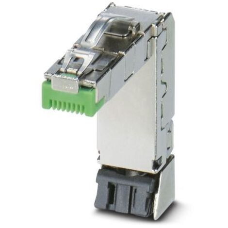 Connecteur RJ45 cat 5 Phoenix Contact série CUC Mâle, Blindé Montage sur câble Angle Droit ( Prix pour Boîte de 1 )