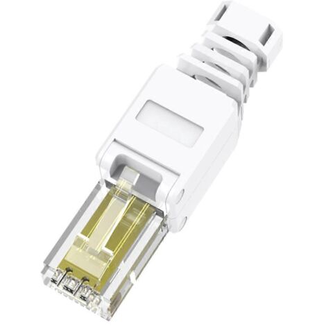 Connecteur RJ45 Cat6 sans Outil, Couleur Blanche, pour Câbles Réseau
