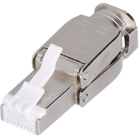 Connecteur RJ45 Caté6A Blindé Doré, Embout Cristal pour Câble Réseau Haute Vitesse Gigabit