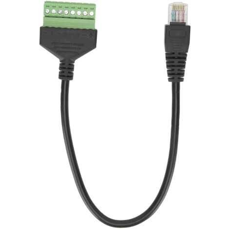 Connecteur RJ45 Mâle PVC à Bornes Vertes sans Soudure - Câble Court Adaptateur Accessoire