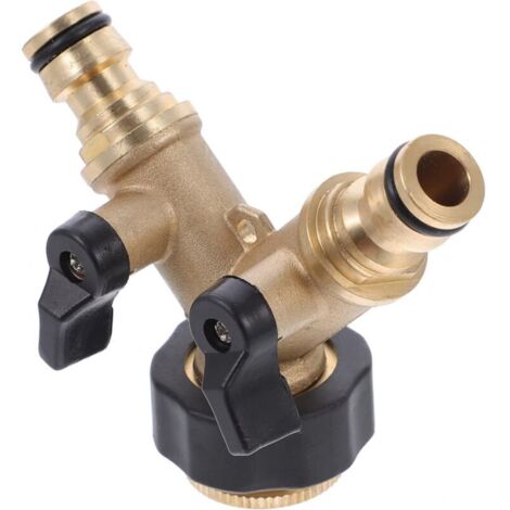 Connecteur Robinet Laiton Inverseur Tuyau Arrosage Adaptateur Séparateur Eau Jardin Cuivre Extérieur