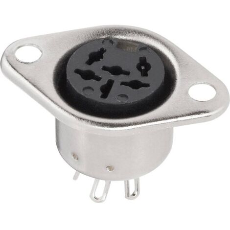 Connecteur rond DIN embase femelle, contacts droits BKL Electronic 0208095 Nombre de pôles: 7 argent 1 pc(s) D23867