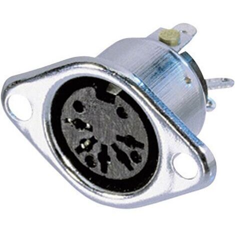 Connecteur rond DIN embase femelle, contacts droits Rean AV NYS324 Nombre de pôles: 3 argent 1 pc(s) D18452