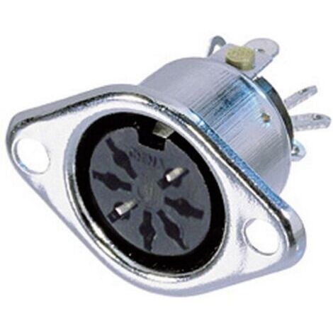 Connecteur rond DIN embase femelle, contacts droits Rean AV NYS326 Nombre de pôles: 7 argent 1 pc(s) D18451