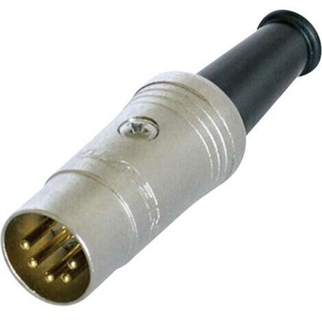 Connecteur rond DIN mâle, droit Rean AV NYS322G Nombre de pôles: 5 noir 1 pc(s) D15587
