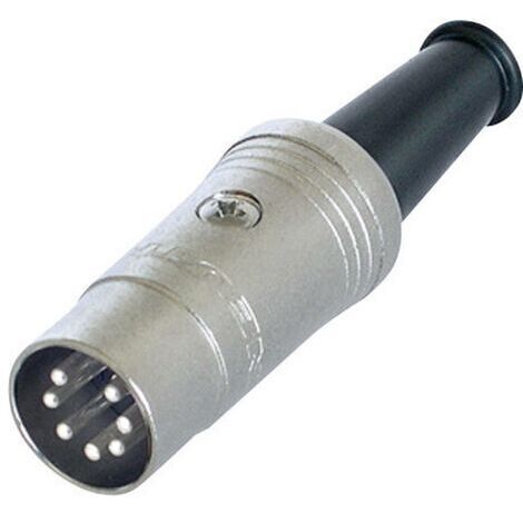 Connecteur rond DIN mâle, droit Rean AV NYS323 Nombre de pôles: 7 noir 1 pc(s) D18459