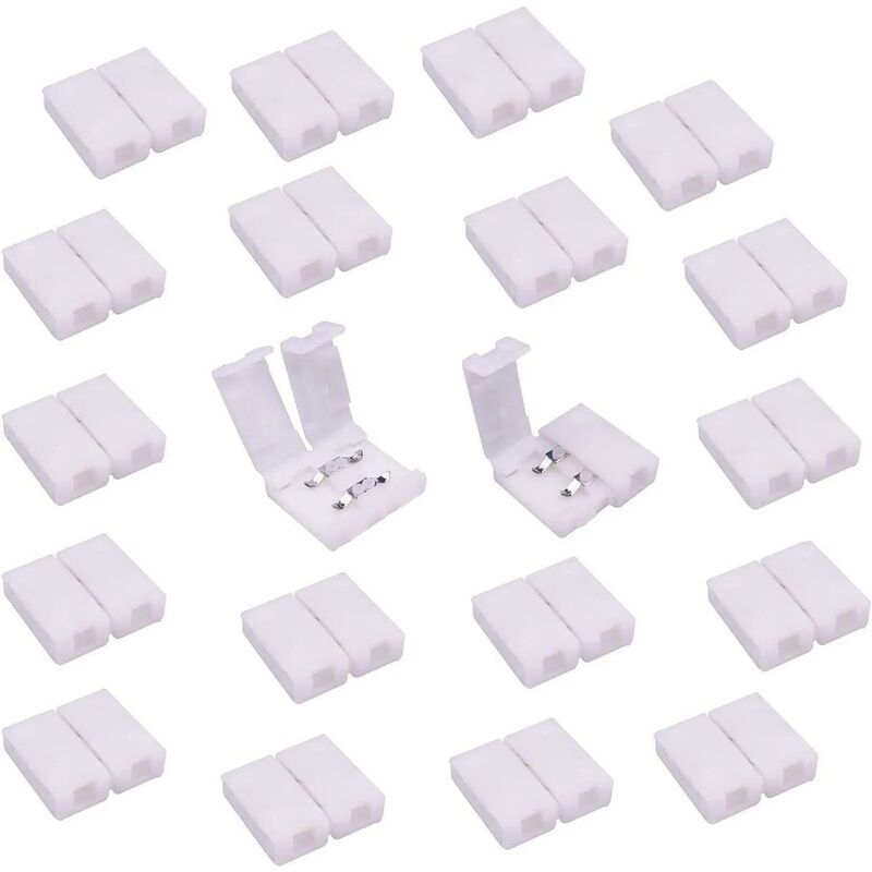 Memkey - Connecteur Ruban led Connecteur Rapides Bande led à 2 Broches pour Strip led smd 5050 5630 de Couleur Unique imperméable et Non-imperméable