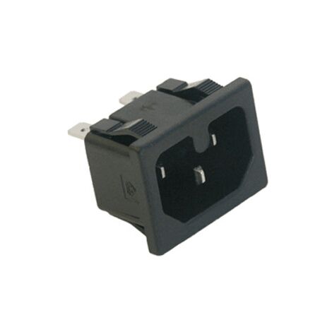 Connecteur secteur adaptateur fiche mâle C14 basse température – Dimensions 27x18 mm – Compatible avec Tefal, Seb, Moulinex, Rowenta