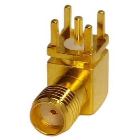 Connecteur SMA RS PRO Femelle à angle droit, raccordement A souder 50O Montage panneau ( Prix pour 1 )
