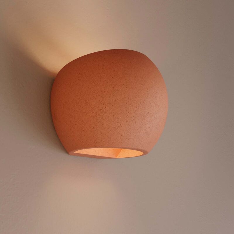 Applique murale en béton "Ball" - Up & down - 1 x G9 - Rouge Brique