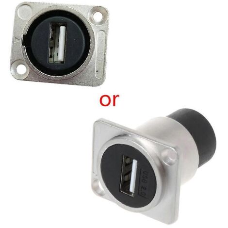 Connecteur USB 2.0 de type D femelle-femelle en métal, montage sur panneau.