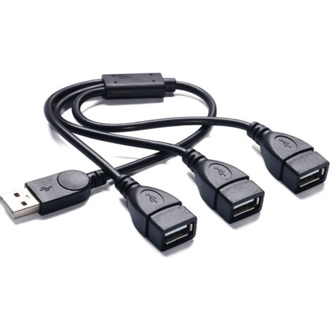 Connecteur USB mâle droit, câble de données HUB USB femelle 3 vers 3, courant 3A, prend en charge le câble de chargement de carte SIM.