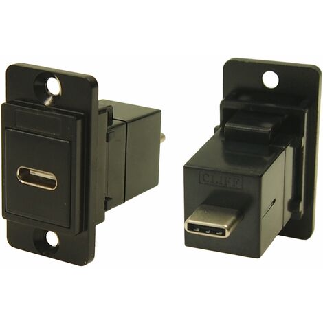 Connecteur USB USB C F to M Femelle vers Mâle RS PRO 2 ports, Montage panneau, Droit ( Prix pour 1 )