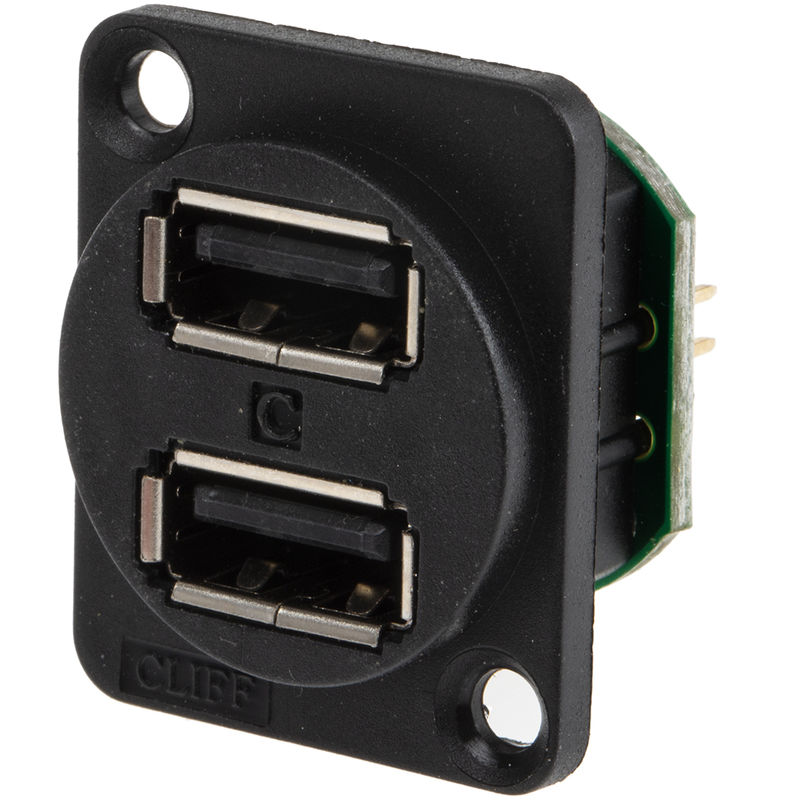 Connecteur usb 2.0 Femelle Rs Pro 2 ports, Montage panneau, Droit ( Prix pour 1 )