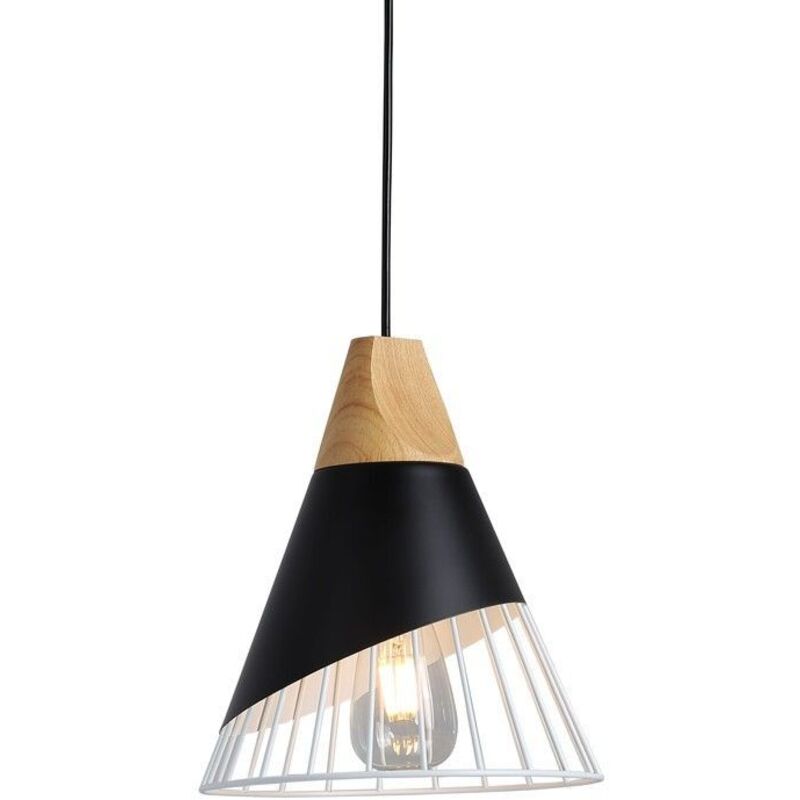 Suspension scandinave en métal et en bois 'Ador' - Noir Suspension scandinave en métal et en bois 'Ador' - Noir