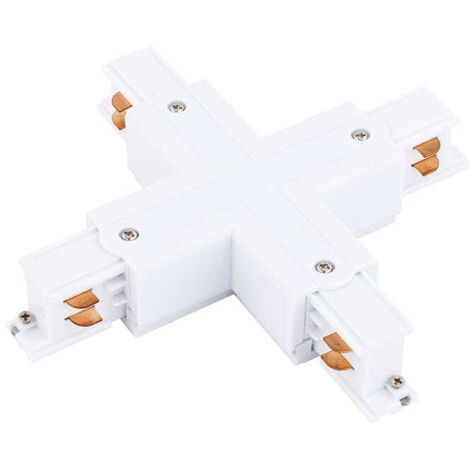 Connecteur X croisé rail 3 circuits blanc Nowodvorski